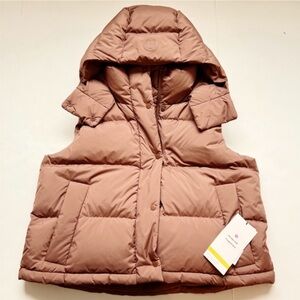 Lululemon Wunder Puff Cropped Vest Jacket Brown NEW size 8 Lulu Puffer